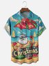 Moisture-Wicking Beach Santa Claus Eating Watermelon Chest Pocket Hawaiian Shirt