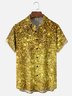 Moisture-wicking Retro Glitter Print Chest Pocket Party Shirt