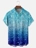 Moisture-wicking Retro Gradient Glitter Print Chest Pocket Party Shirt