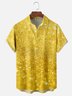 Moisture-wicking Retro Glitter Print Chest Pocket Party Shirt