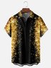 Moisture-wicking Retro Glitter Print Chest Pocket Funky Party Shirt