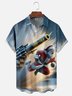 Moisture-wicking Christmas Santa Claus Tank Chest Pocket Casual Shirt