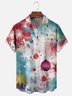 Moisture Wicking Merry Christmas Star Snowflake Chest Pocket Hawaiian Shirt
