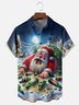 Moisture Wicking Merry Christmas Funny Drunk Santa Chest Pocket Hawaiian Shirt