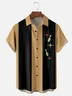 Moisture-Wicking Medieval Geometric Bowling Chest Pocket Hawaiian Shirt
