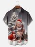 Moisture Wicking Merry Christmas Funny Santa Chest Pocket Hawaiian Shirt