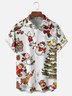 Moisture Wicking Merry Christmas Funny Santa Snowman Elk Chest Pocket Hawaiian Shirt