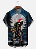 Moisture-wicking Christmas Santa Claus Bigfoot Chest Pocket Casual Shirt
