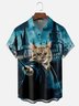 Moisture-wicking Cat Magic Castle Funny Chest Pocket Casual Shirt