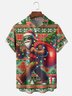 Moisture-wicking Christmas Bigfoot Santa Chest Pocket Casual Shirt