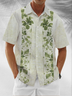 Moisture Wicking Botanical Stripe Chest Pocket Hawaiian Shirt