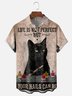 Moisture-wicking Cat Funy Chest Pocket Casual Shirt