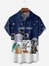 Moisture-wicking Christmas Tree Cartoon Chest Pocket Casual Shirt
