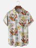 Moisture-Wicking Surfing Santa Claus Beer Flamingo Coconut Tree Flower Chest Pocket Hawaiian Shirt