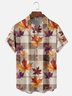 Moisture Wicking Thanksgiving Plaid Maple Leaf Chest Pocket Hawaiian Shirt