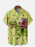 Moisture-wicking Christmas Santa Dinosaur Chest Pocket Casual Shirt