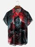 Moisture-wicking Christmas Santa Claus Horror Chest Pocket Casual Shirt