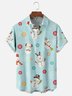 Moisture-Wicking Christmas Snowman Snowflake Chest Pocket Hawaiian Shirt