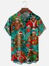 Moisture-wicking Christmas Bigfoot Palm Leaves Chest Pocket Casual Shirt