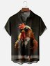 Moisture Wicking Funny Cool Rooster Chest Pocket Hawaiian Shirt
