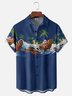 Moisture-Wicking Beach Riding A Turtle Santa Claus Chest Pocket Hawaiian Shirt