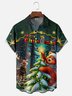 Moisture Wicking Merry Christmas Bear Chest Pocket Hawaiian Shirt