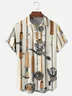 Moisture-wicking Fun Flat Fishing Rod Chest Pocket Casual Shirt