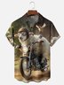 Moisture-wicking Sheep Chicken Motorcycle Funny Chest Pocket Casual Shirt