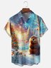 Moisture Wicking Christmas Funny Beaver Chest Pocket Hawaiian Shirt