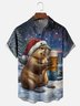 Moisture Wicking Christmas Funny Beaver Beer Chest Pocket Hawaiian Shirt