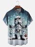 Moisture Wicking Star Christmas Lights Chest Pocket Holiday Shirt
