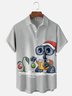 Moisture-Wicking Star Robot Christmas Chest Pocket Hawaiian Shirt