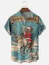 Moisture Wicking Christmas Funny Beaver Riding Elk Chest Pocket Hawaiian Shirt