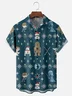 Moisture-Wicking Christmas Star Robot Chest Pocket Hawaiian Shirt