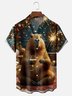 Moisture-Wicking Canada Ombre Happy New Year Beaver Wine Glass Fireworks Chest Pocket Hawaiian Shirt