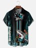 Moisture-wicking Canada Shark Ice Hockey Chest Pocket Casual Shirt