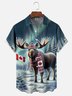 Moisture Wicking Canadian Culture Flag Elk Chest Pocket Hawaiian Shirt