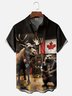 Moisture-wicking Canadian Elk Beaver Guitar Music Chest Pocket Casual Shirt