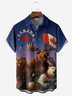 Moisture-wicking Canadian Elk Beaver Bear Maple Leaf Chest Pocket Casual Shirt