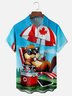 Moisture Wicking Canadian Culture Funny Beaver Chest Pocket Hawaiian Shirt