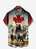 Moisture-wicking Canadian Bear Maple Leaf Chest Pocket Casual Shirt