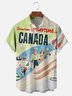 Moisture-wicking Canada Ski Season Vintage Art Chest Pocket Casual Shirt