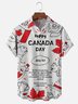 Moisture Wicking Canadian Culture Maple Leaf Squirrel Chest Pocket Hawaiian Shirt