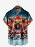 Moisture-wicking Canadian Beaver Maple Leaf Chest Pocket Casual Shirt