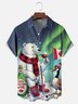 Moisture Wicking Canadian Culture Polar Bear Goose Chest Pocket Hawaiian Shirt