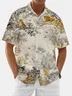 Moisture Wicking Plant Leaf Tiger Chest Pocket Hawaiian Shirt