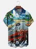 Moisture Wicking Beach Vacation Racer Chest Pocket Hawaiian Shirt