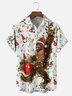 Moisture-wicking Christmas Bigfoot Gnome Lights Chest Pocket Casual Shirt