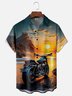 Moisture Wicking Beach Vacation Motorcycle Chest Pocket Hawaiian Shirt