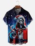 Moisture-wicking Christmas Candy Cane Mask Chest Pocket Casual Shirt